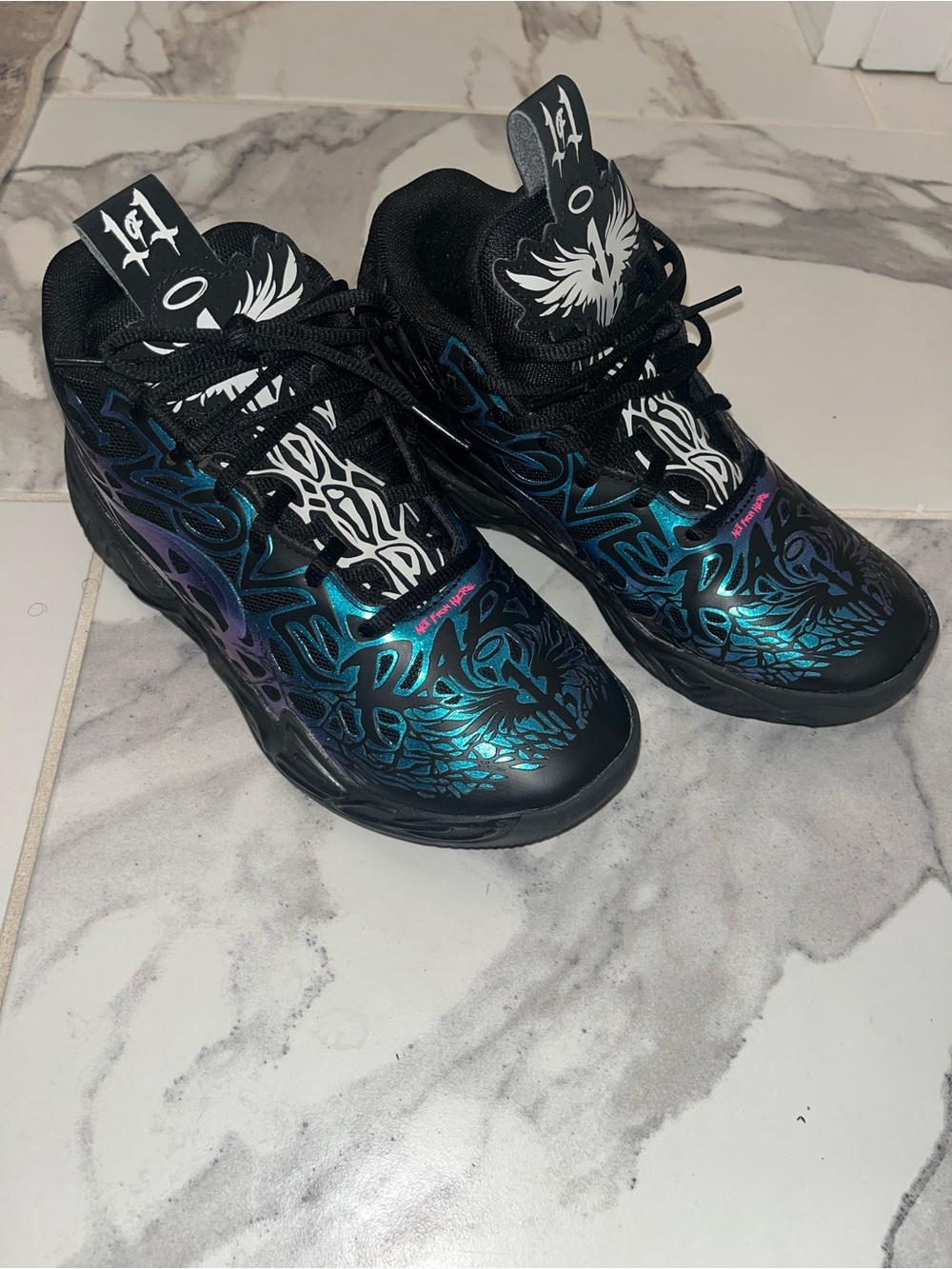 Puma Black Sneakers with Pink Insole Logo